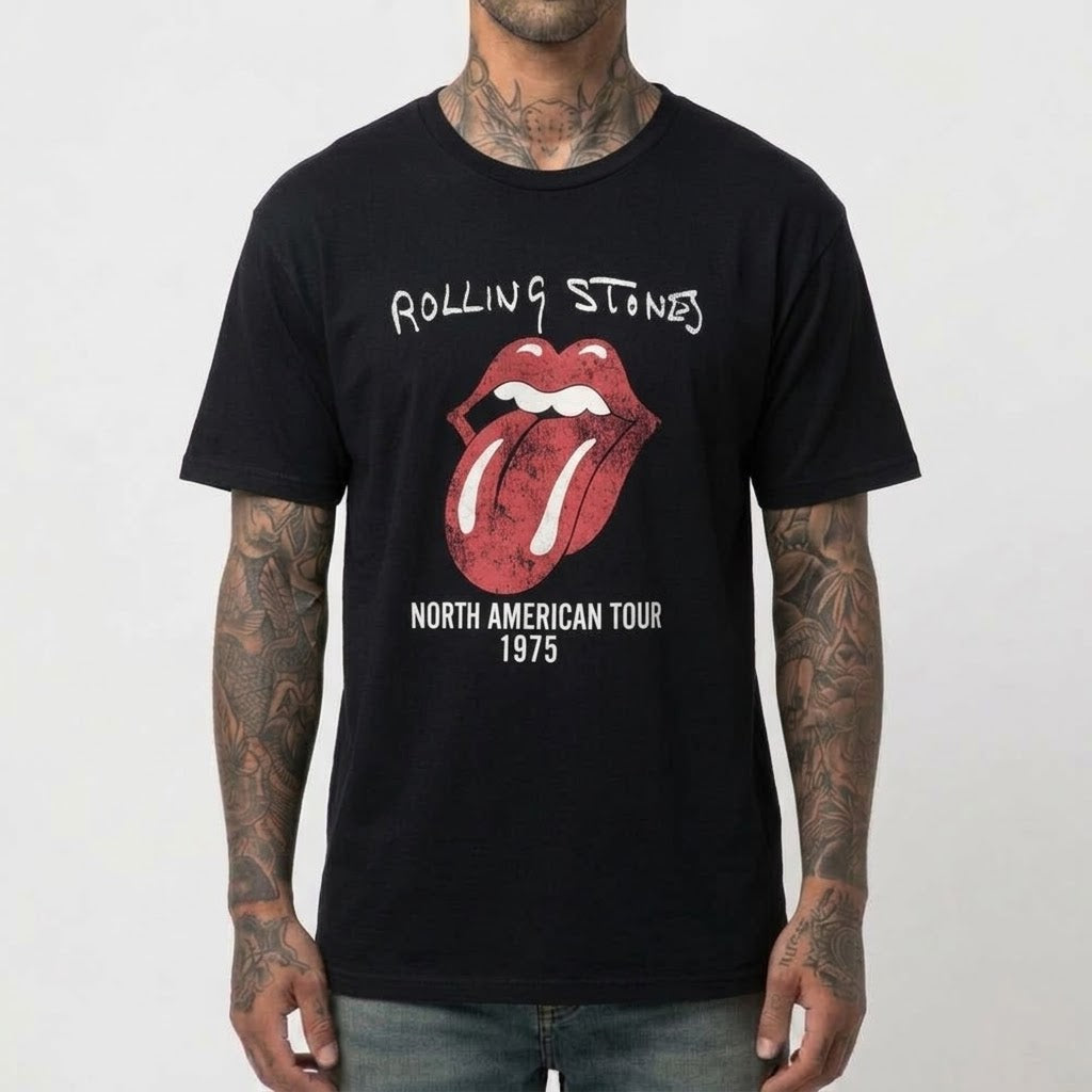 ばちこん　ローリングストーンズ North American Tour T The Rolling Stones North American Tour 1975 T-shirt – Okinawa