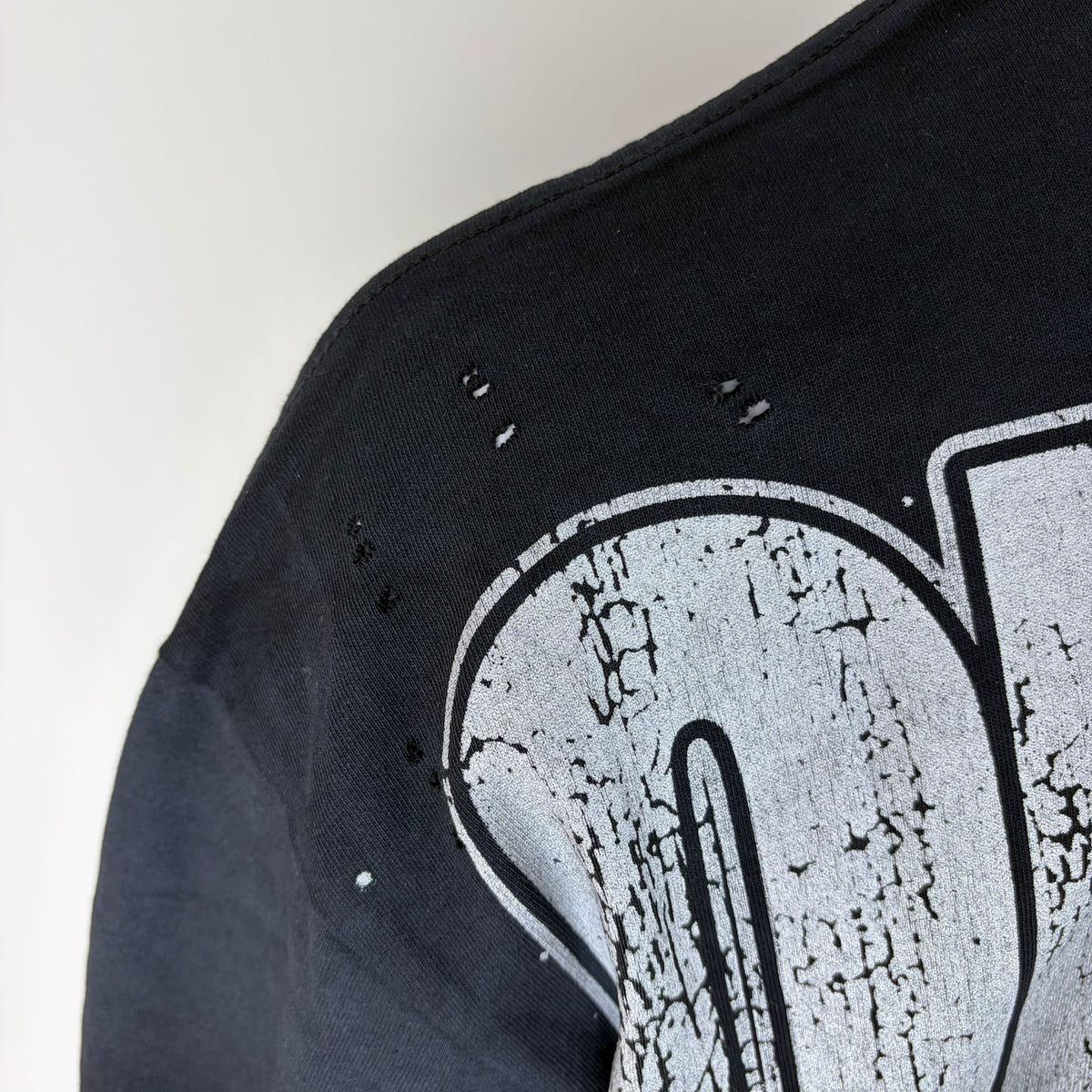 GODSPEED Distressed Rhinestone Logo Skull Astronaut/Spaceship Graphic T-shirt
