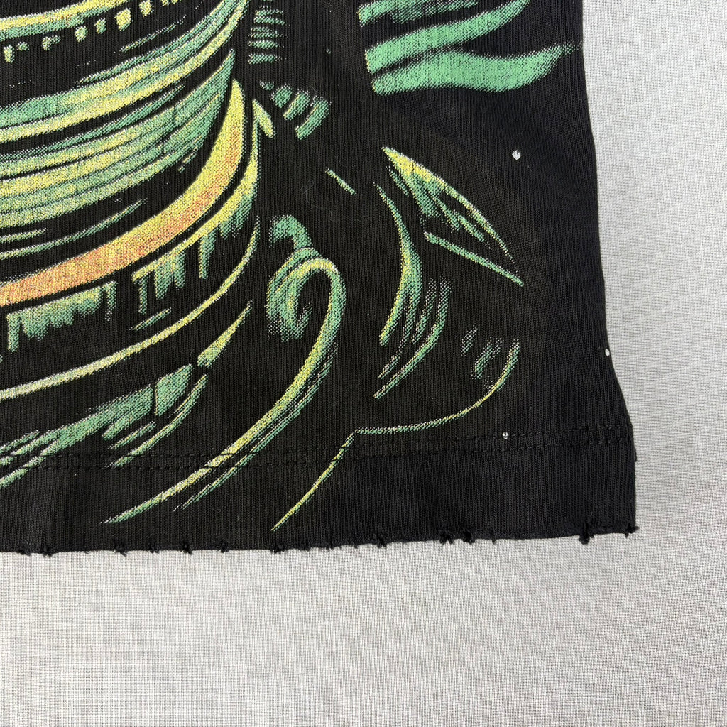 GODSPEED Distressed Rhinestone Logo Skull Astronaut/Spaceship Graphic T-shirt