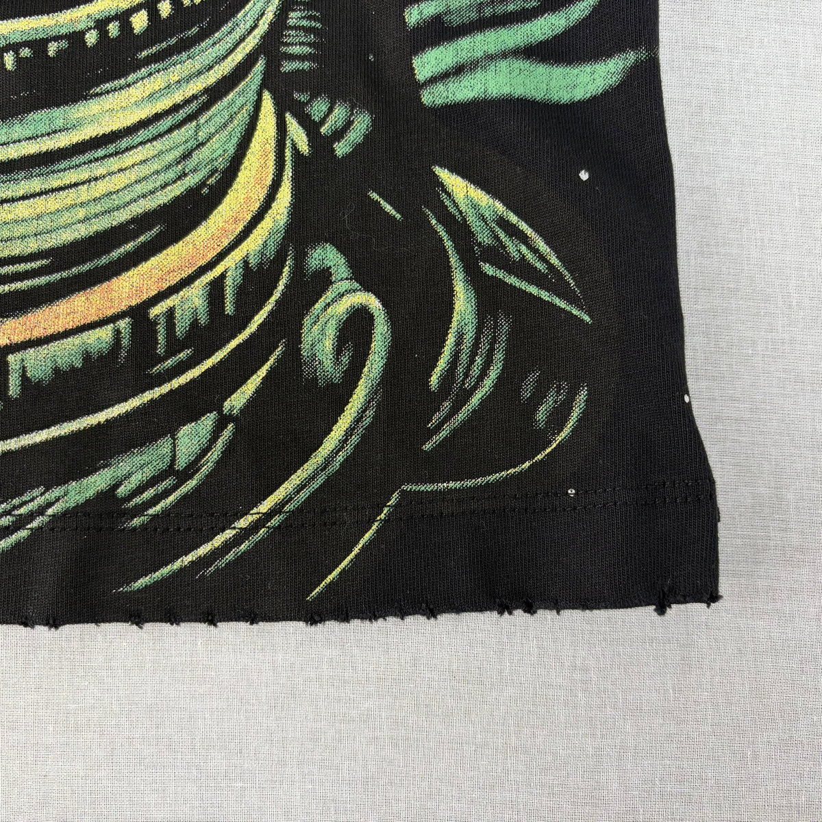 GODSPEED Distressed Rhinestone Logo Skull Astronaut/Spaceship Graphic T-shirt