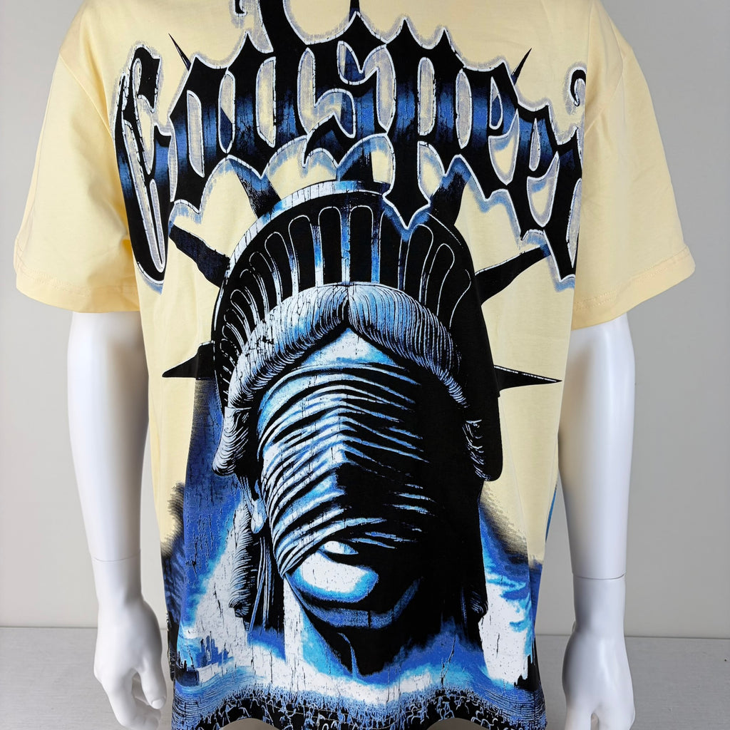 GODSPEED Blindfolded/Masked Lady Liberty Graphic T-shirt