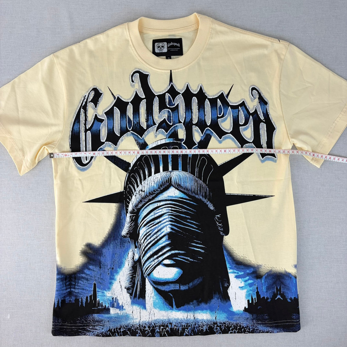 GODSPEED Blindfolded/Masked Lady Liberty Graphic T-shirt