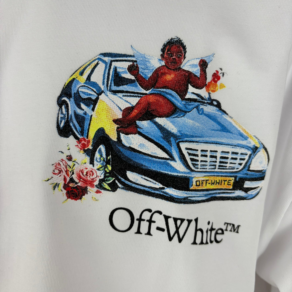 OFF-WHITE Benz Cupid White Graphic T-shirt