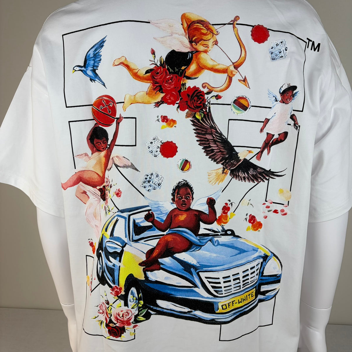 OFF-WHITE Benz Cupid White Graphic T-shirt