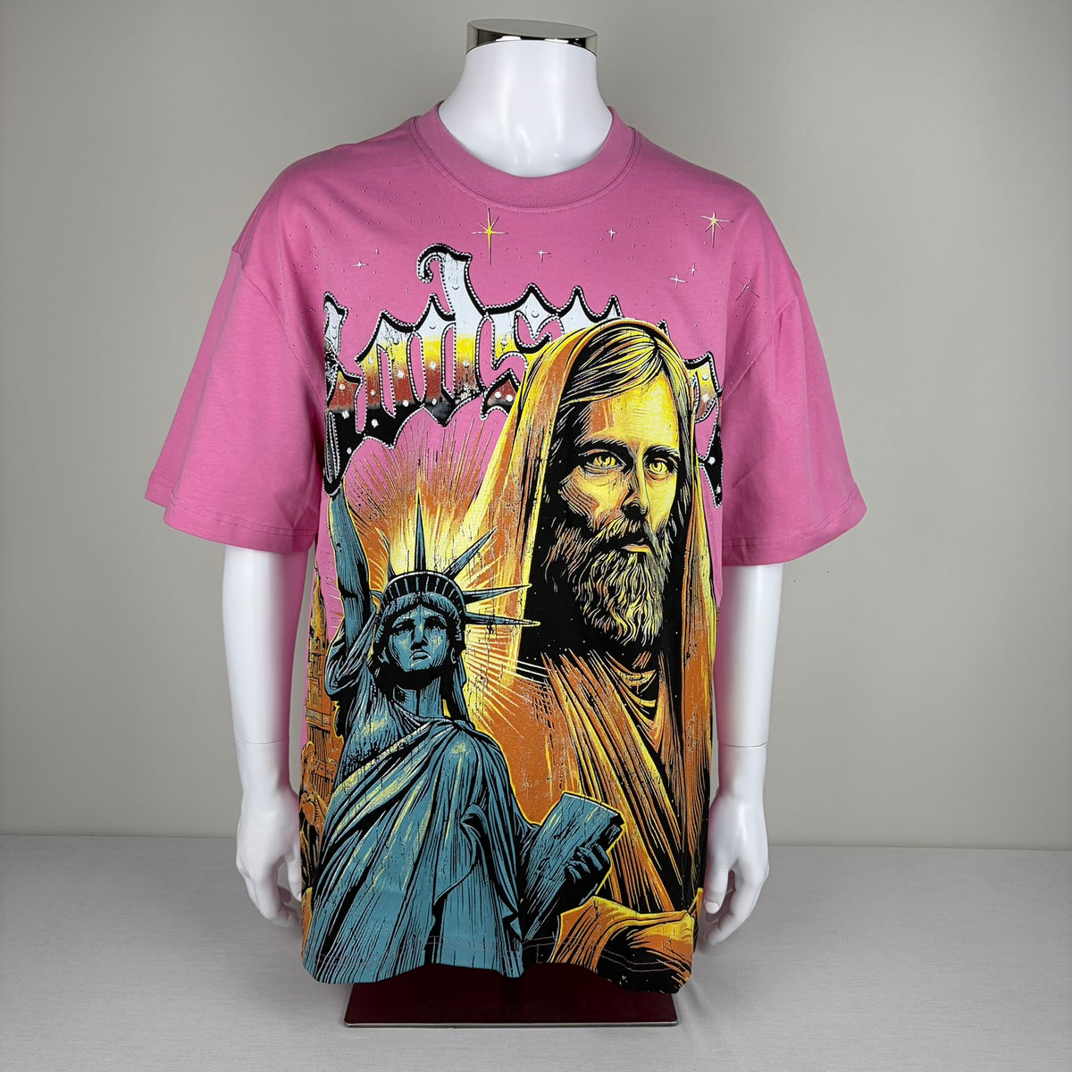 GODSPEED Christ/Lady Liberty Graphic T-shirt