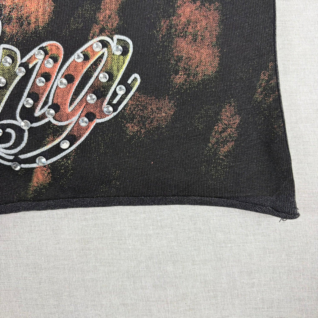 SAINT GLOBAL Distressed Rhinestone “Jesus is King” Graphic T-shirt