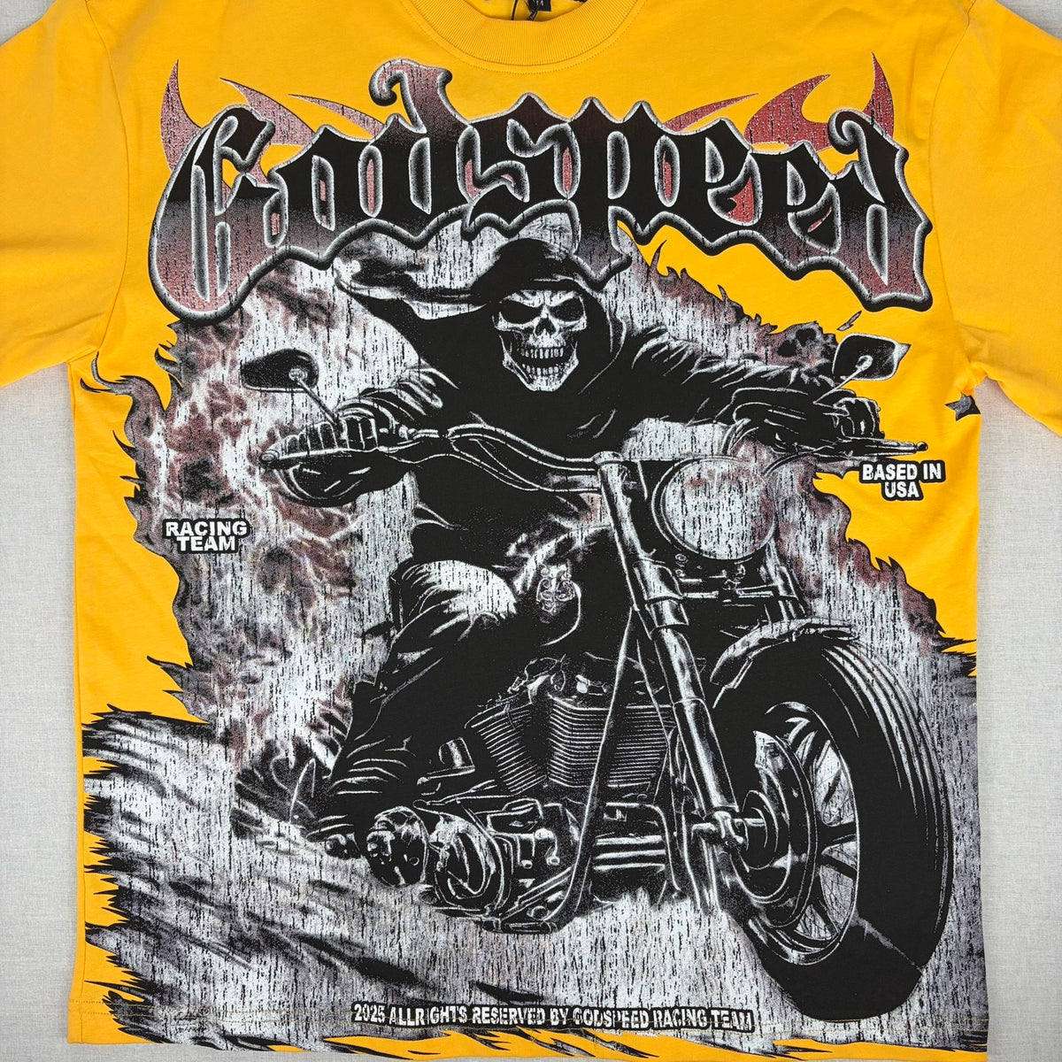 GODSPEED Speedway Skull Rider Graphic T-shirt