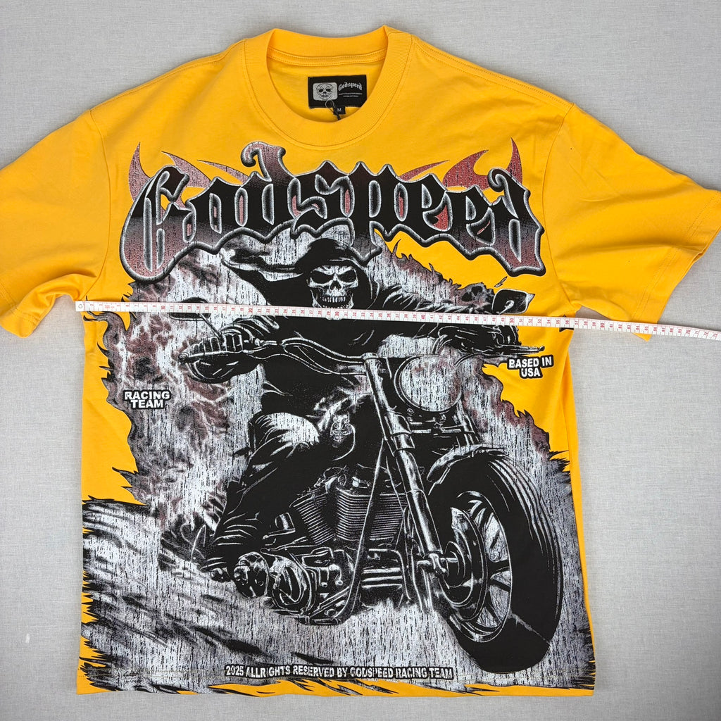 GODSPEED Speedway Skull Rider Graphic T-shirt