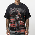 GODSPEED Distressed Rhinestone Logo Skull Hoodie Graphic T-shirt