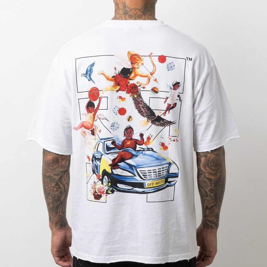OFF-WHITE Benz Cupid White Graphic T-shirt
