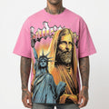 GODSPEED Christ/Lady Liberty Graphic T-shirt