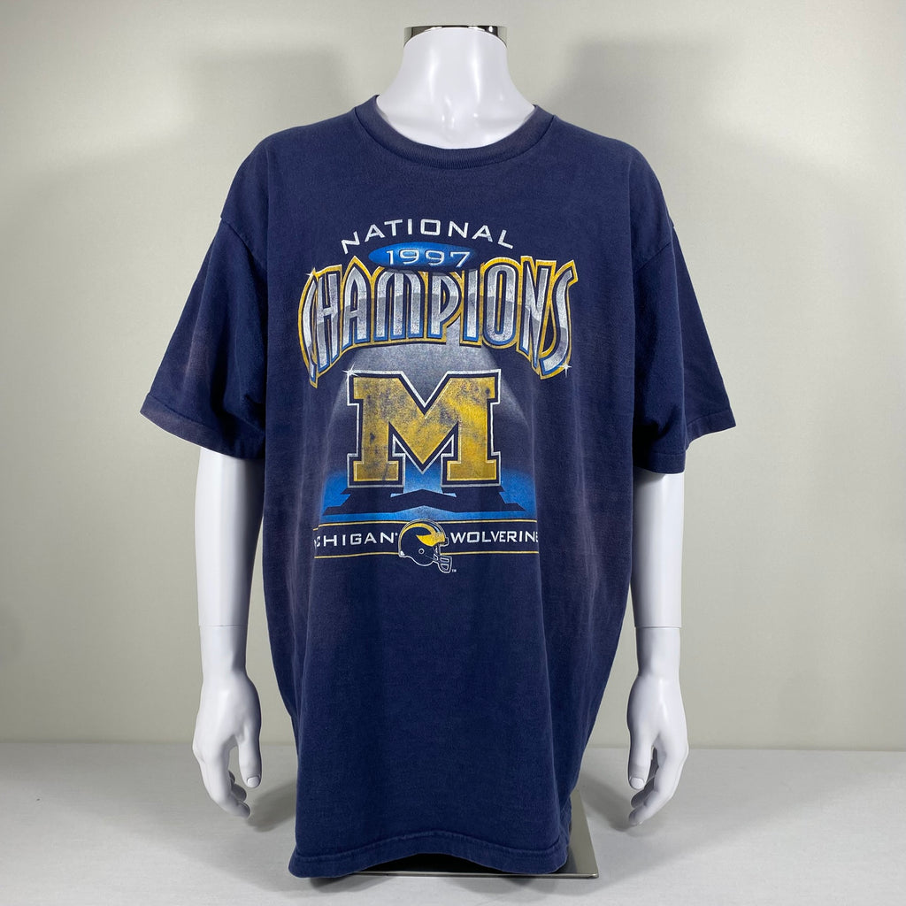 Vintage 1997 National Champions Michigan Wolverines Single Stitch T-shirt