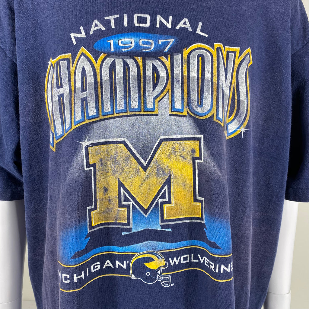 Vintage 1997 National Champions Michigan Wolverines Single Stitch T-shirt